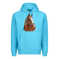 Ocean Blue horse portrait Premium Hoodie - Artiststas