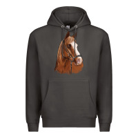 Smoke horse portrait Premium Hoodie - Artiststas
