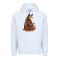 White horse portrait Premium Hoodie - Artiststas