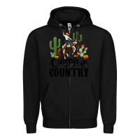 Black creepin it country rodeo Zipper Hoodie - MaliasSmallBusiness