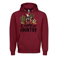 Burgundy creepin it country rodeo Zipper Hoodie - MaliasSmallBusiness