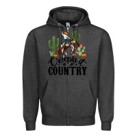 Charcoal Heather creepin it country rodeo Zipper Hoodie - MaliasSmallBusiness