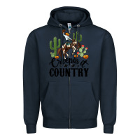 Navy creepin it country rodeo Zipper Hoodie - MaliasSmallBusiness