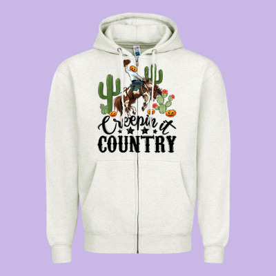 Zipper Hoodie creepin it country rodeo