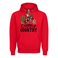 Red creepin it country rodeo Zipper Hoodie - MaliasSmallBusiness