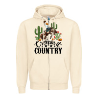 Sandshell creepin it country rodeo Zipper Hoodie - MaliasSmallBusiness