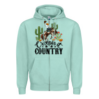 Seafoam creepin it country rodeo Zipper Hoodie - MaliasSmallBusiness