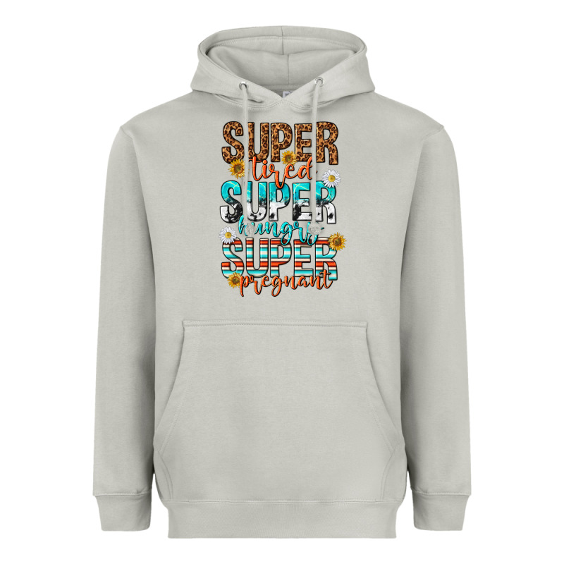 Super Tired Super Hungry Super Pregnant Heavyweight Hoodie by texasbilliewilder | Teevron