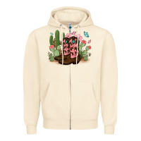 Sandshell cowboy boots with cactus Zipper Hoodie - MaliasSmallBusiness