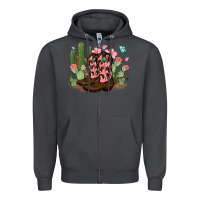 Smoke cowboy boots with cactus Zipper Hoodie - MaliasSmallBusiness