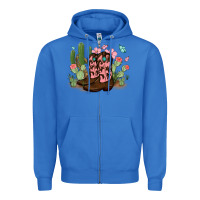 True Royal cowboy boots with cactus Zipper Hoodie - MaliasSmallBusiness