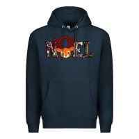 Navy noel reindeer Premium Hoodie - AdoDesignShop