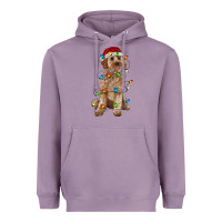 Lavender cockapoo with christmas lights Heavyweight Hoodie - RanaPortraitStore