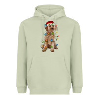 Matcha cockapoo with christmas lights Heavyweight Hoodie - RanaPortraitStore