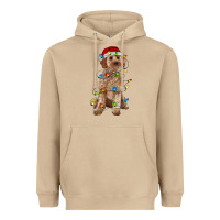 Mushroom cockapoo with christmas lights Heavyweight Hoodie - RanaPortraitStore