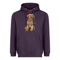 Plum cockapoo with christmas lights Heavyweight Hoodie - RanaPortraitStore