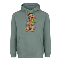 Sage cockapoo with christmas lights Heavyweight Hoodie - RanaPortraitStore