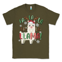 Army Green fa la la llama Classic Tee - MaliasSmallBusiness