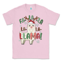 Bubblegum Pink fa la la llama Classic Tee - MaliasSmallBusiness