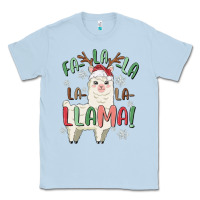 Dusty Blue fa la la llama Classic Tee - MaliasSmallBusiness