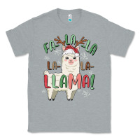 Heather Grey fa la la llama Classic Tee - MaliasSmallBusiness
