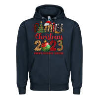 Navy family christmas 2023 making memories together Zipper Hoodie - MaliasSmallBusiness