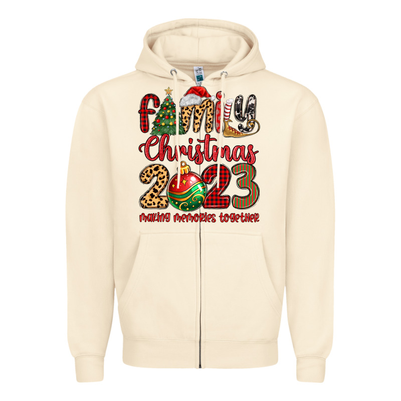 Family Christmas 2023 Making Memories Together Zipper Hoodie by MaliasSmallBusiness | Teevron