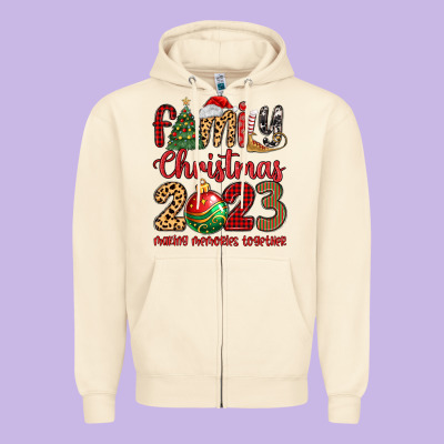 Zipper Hoodie family christmas 2023 making memories together