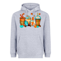 Heather Grey thankful coffee cups Heavyweight Hoodie - Zillion Design Studio