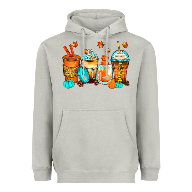 Thankful Coffee Cups Heavyweight Hoodie by Zillion Design Studio | Teevron