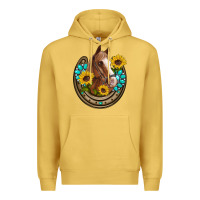 Antique Gold western horseshoe horse sunflowers gemstone Premium Hoodie - Artiststas