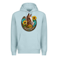 Blue Mist western horseshoe horse sunflowers gemstone Premium Hoodie - Artiststas
