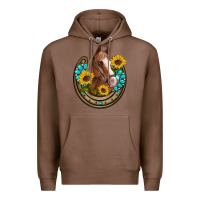Chestnut western horseshoe horse sunflowers gemstone Premium Hoodie - Artiststas