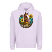 Lilac western horseshoe horse sunflowers gemstone Premium Hoodie - Artiststas