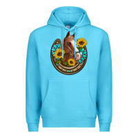 Ocean Blue western horseshoe horse sunflowers gemstone Premium Hoodie - Artiststas