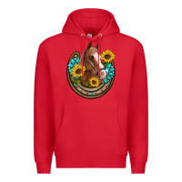 Red western horseshoe horse sunflowers gemstone Premium Hoodie - Artiststas