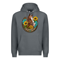 Rock western horseshoe horse sunflowers gemstone Premium Hoodie - Artiststas