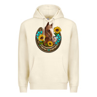 Sandshell western horseshoe horse sunflowers gemstone Premium Hoodie - Artiststas