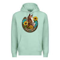 Seafoam western horseshoe horse sunflowers gemstone Premium Hoodie - Artiststas