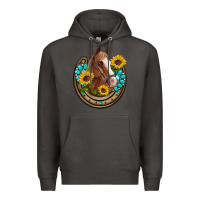 Smoke western horseshoe horse sunflowers gemstone Premium Hoodie - Artiststas
