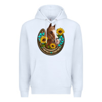 White western horseshoe horse sunflowers gemstone Premium Hoodie - Artiststas