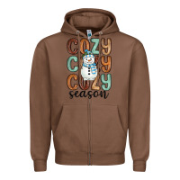 Chestnut cozy season snowman Zipper Hoodie - MaliasSmallBusiness