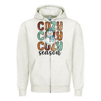 Oatmeal Heather cozy season snowman Zipper Hoodie - MaliasSmallBusiness