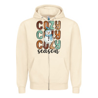 Sandshell cozy season snowman Zipper Hoodie - MaliasSmallBusiness