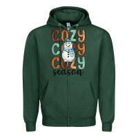 Sports Green cozy season snowman Zipper Hoodie - MaliasSmallBusiness