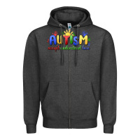 Charcoal Heather autism accept understand love Zipper Hoodie - MaliasSmallBusiness