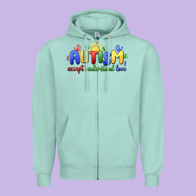 Zipper Hoodie autism accept understand love