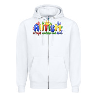 White autism accept understand love Zipper Hoodie - MaliasSmallBusiness