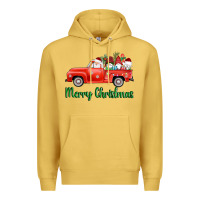 Antique Gold merry christmas truck gnomes Premium Hoodie - AdoDesignShop