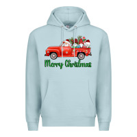 Blue Mist merry christmas truck gnomes Premium Hoodie - AdoDesignShop